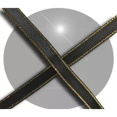 Lacets plats noirs liseret&nbsp;doré pour vos chaussures 2