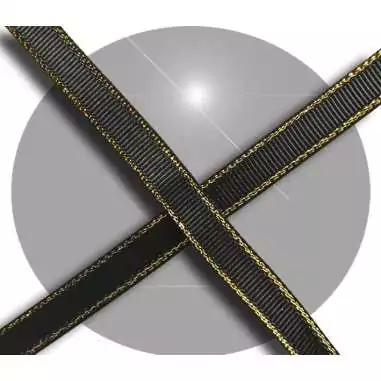 Lacets plats noirs liseret doré pour vos chaussures