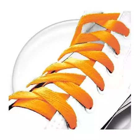 Lacets plats orange citrouille pour vos chaussures   Lacets plats orange citrouille pour vos chaussures