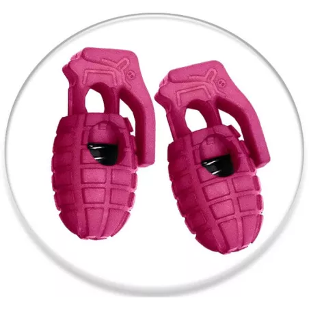Bloqueurs-stoppeurs fushia forme grenade| LacetsFun