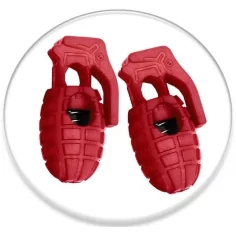 Stoppeurs bloqueurs grenades rouges pour vos lacets, capuches, sacs..