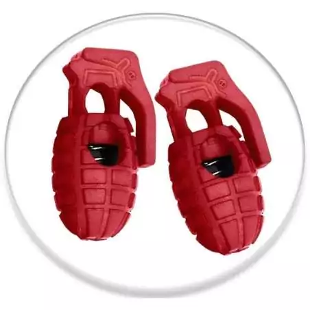 Stoppeurs bloqueurs grenades rouges pour vos lacets, capuches, sacs..