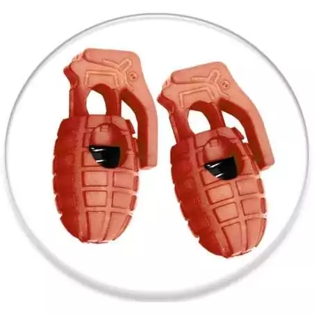 Stoppeurs bloqueurs grenades oranges pour lacets, capuches, sacs...