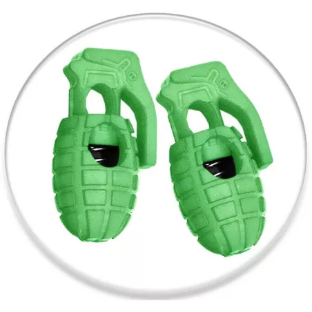 Stoppeurs bloqueurs grenades vertes pour lacets, capuches,…