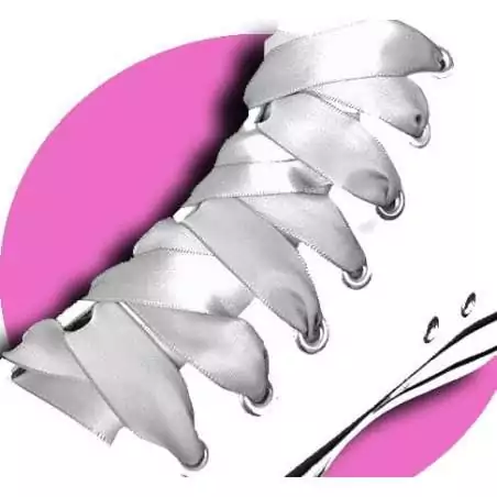 Lacets en satin gris perle pour vos chaussures Lacets en satin gris perle pour vos chaussures