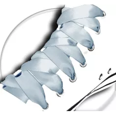 Lacets en satin bleu pâle pour vos chaussures