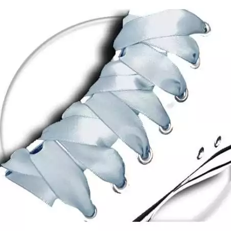 Lacets en satin bleu pâle pour vos chaussures