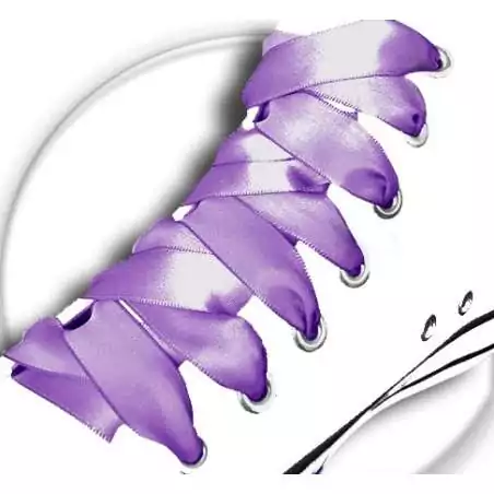 Lacets en satin violet lavande pour vos chaussures