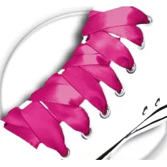 Lacets en satin rose fuchsia pour vos chaussures