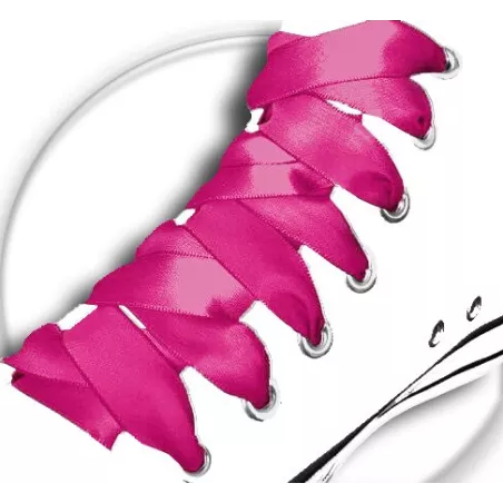 Lacets en satin rose fuchsia pour vos chaussures