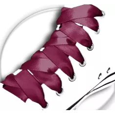 Lacets en satin bordeaux pour vos chaussures