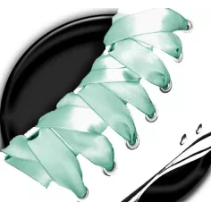 Lacets en satin vert menthe pour vos chaussures