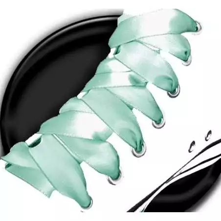 Lacets en satin vert menthe pour vos chaussures Lacets en satin vert menthe pour vos chaussures