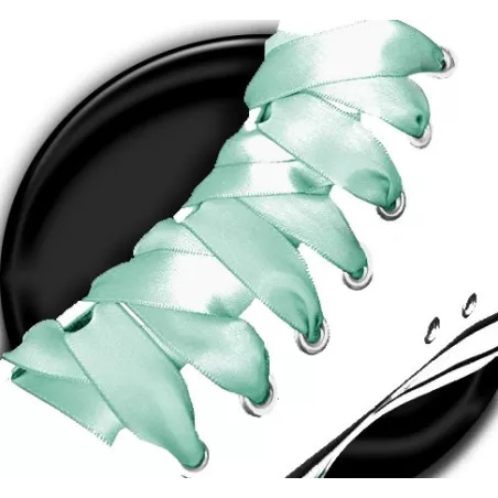 Lacets en satin vert menthe pour vos chaussures