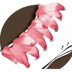 Lacets en satin saumon. pour vos chaussures