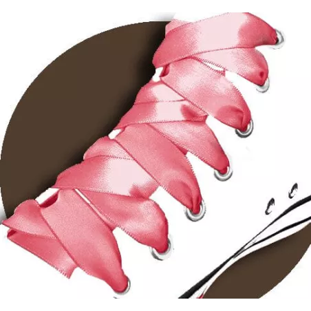 1 paire x lacets satin saumon