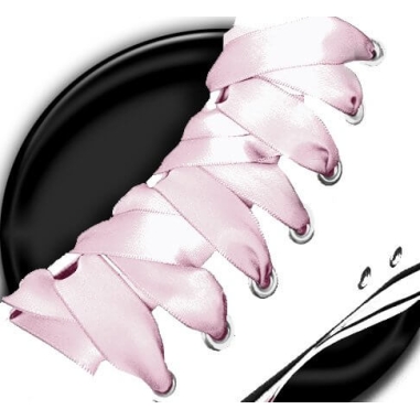 1 paire x lacets satin rose p le