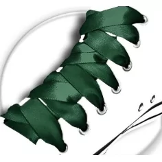 Lacets en satin vert anglais pour vos chaussures