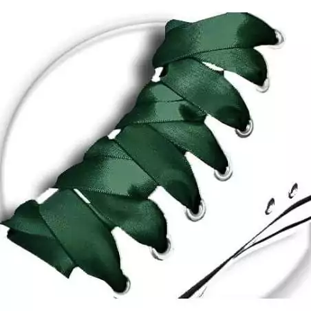 Lacets en satin vert anglais pour vos chaussures