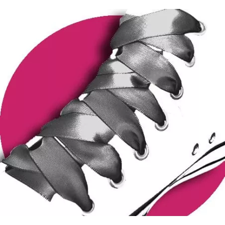 Lacets en satin gris ardoise pour vos chaussures