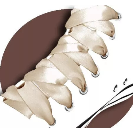 Lacets en satin beige lin pour vos chaussures