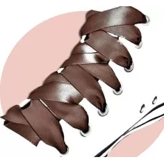 Lacetse en satin marron café pour vos chaussures