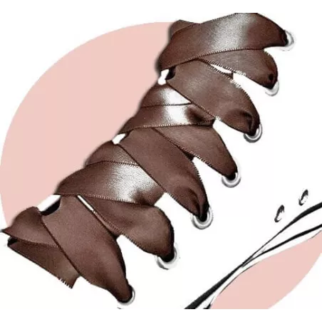 Lacetse en satin marron café pour vos chaussures