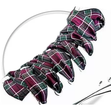 Lacets écossais carreaux rouges en vente en boutique en…
