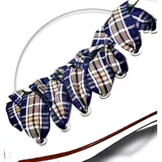 Lacets de chaussures écossais marrons et bleus à carreaux…