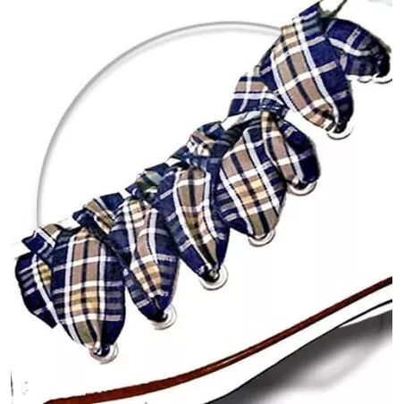 Lacets de chaussures écossais marrons et bleus à carreaux…