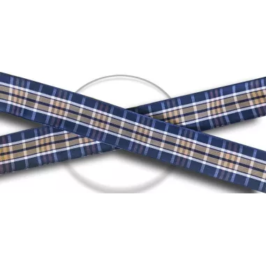 Lacets de chaussures écossais marrons et bleus à carreaux…