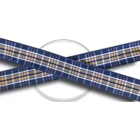 Lacets de chaussures écossais marrons et bleus à carreaux…