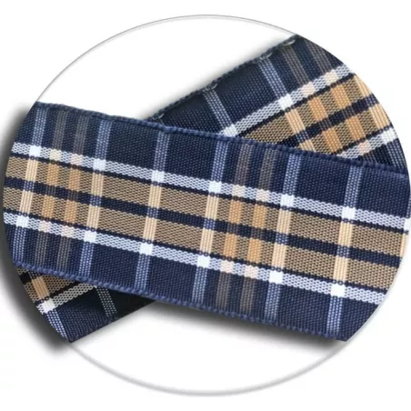 Lacets de chaussures écossais marrons et bleus à carreaux…