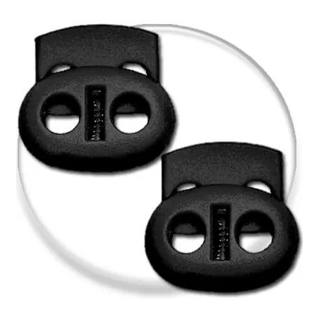 Stoppeurs plats noirs pour vos lacets, capuches, sac...