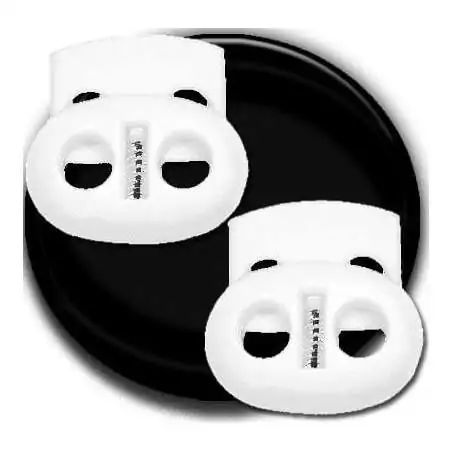 Stoppeurs plats blancs pour vos lacets, capuches, ... Stoppeurs plats blancs pour vos lacets, capuches, ...