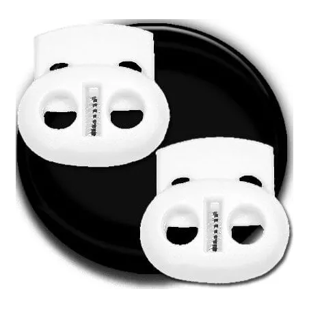 Stoppeurs plats blancs pour vos lacets, capuches, ...