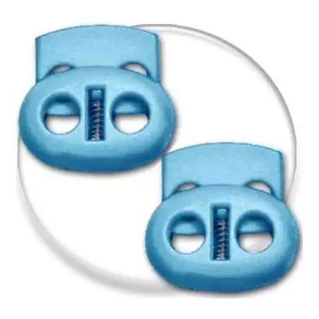 Stoppeurs plats bleu lagon pour vos lacets, capuches, sac...