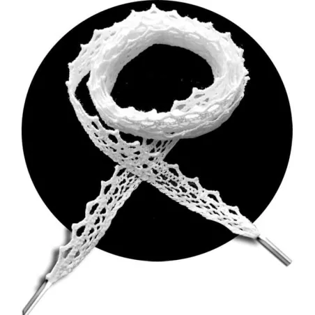 Lacets en crochet&nbsp;blanc pour vos chaussures