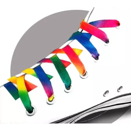 Lacets de chaussures multicolores tie dye motifs dégradé…