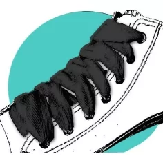 Lacets larges coton noir pour vos chaussures 2