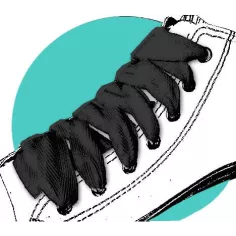 Lacets de chaussures noirs larges plats en coton.Boutique… 2