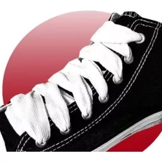 Lacets larges coton blanc pour vos chaussures 2