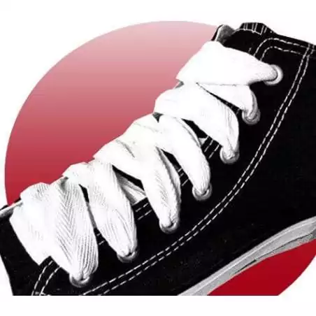 Lacets larges coton blanc pour vos chaussures Lacets larges coton blanc pour vos chaussures