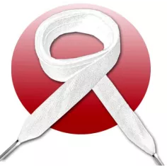 Lacets de chaussures blancs larges plats en coton.Boutique…