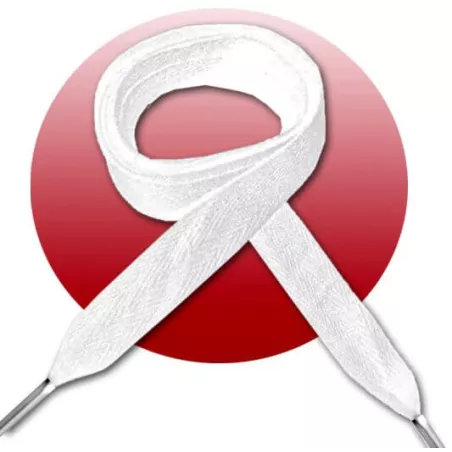 Lacets de chaussures blancs larges plats en coton.Boutique…