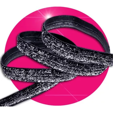 Lacets dorés en velours brillant paillettes glitter…