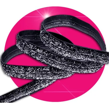 Lacets dorés en velours brillant paillettes glitter…