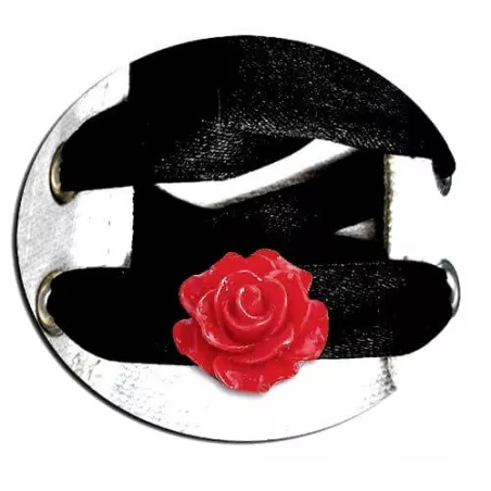 Décorations de lacets de chaussures fleur rose rouge.…