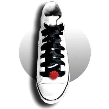 Décorations de lacets de chaussures fleur rose rouge.…