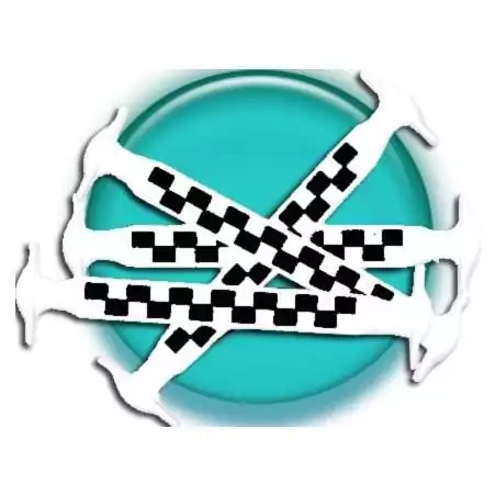 Lacet silicone damier noir & blanc   pour vos chaussures Lacet silicone damier noir & blanc   pour vos chaussures